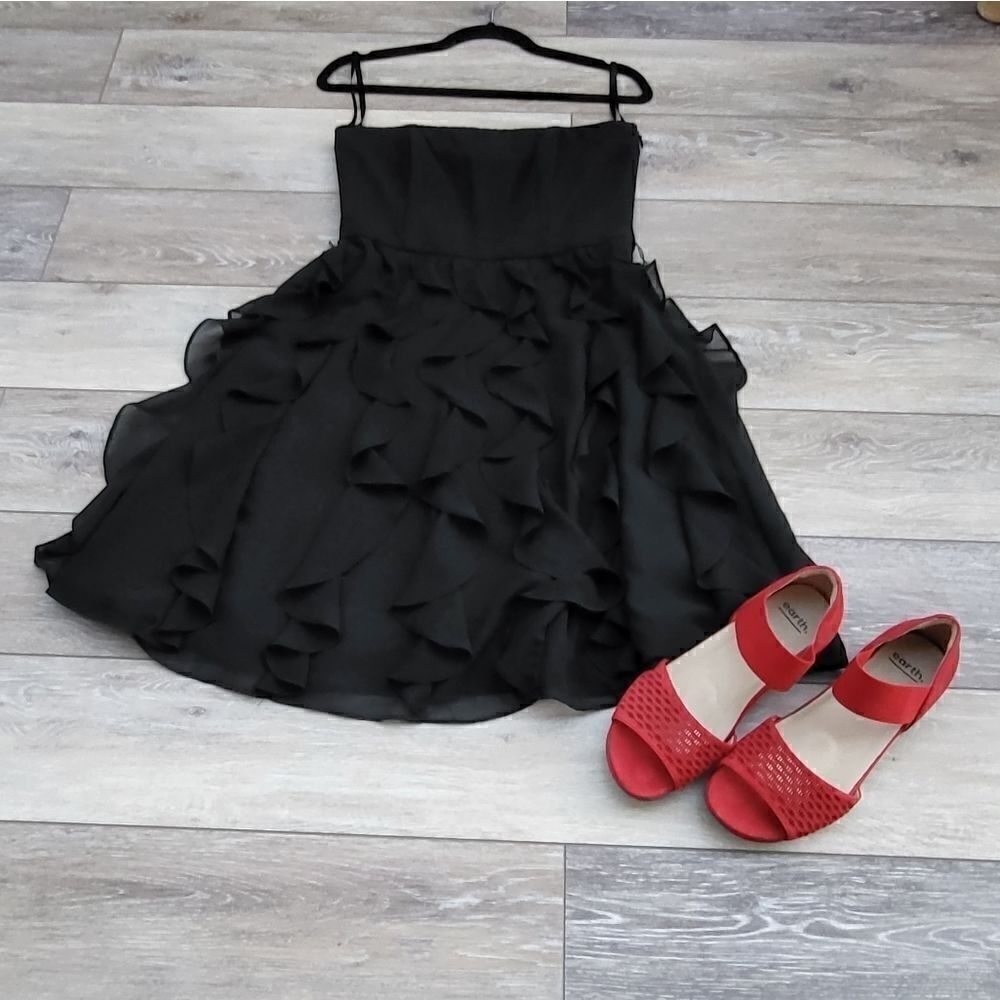 White House Black Market Size 2 black ruffle dress